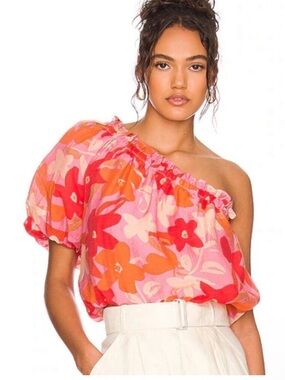 ASTR The Label Atlanta One Shoulder Top Size Small